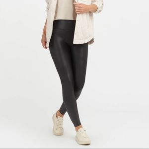 Spanx Black Faux Leather Leggings Size XS